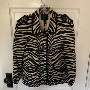J.Crew Collection Zebra Print Linen Jacket, Size 8